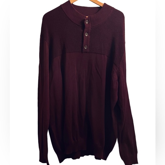 Columbia NWT Casual Knit Button Up Henley Men’s XXL Maroon Sweater - Picture 5 of 12